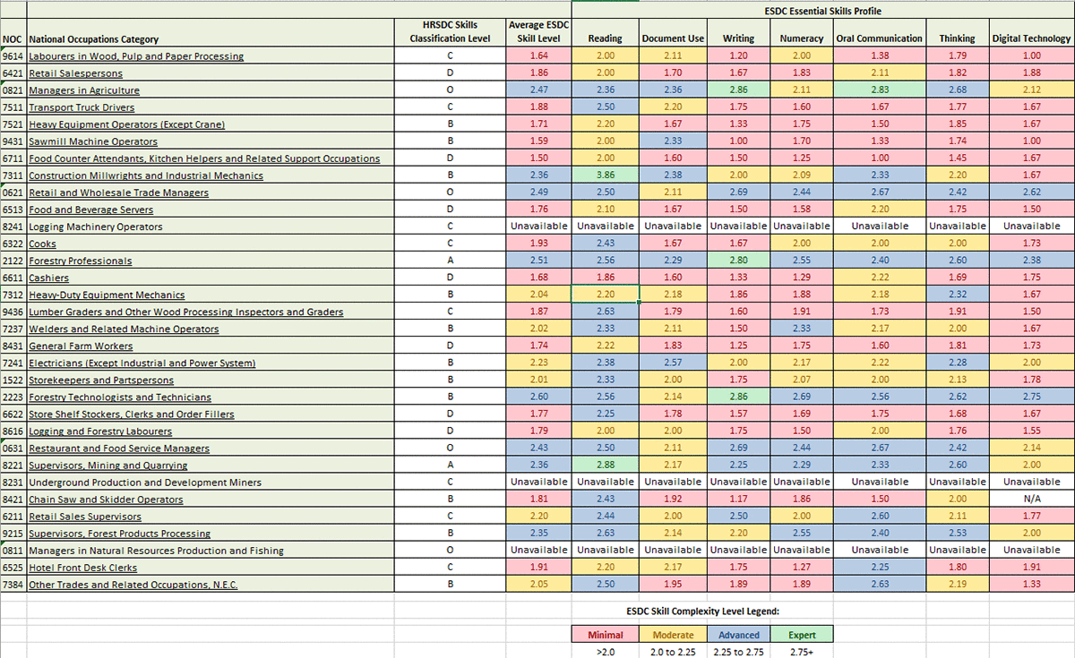 rdbn skills matrix